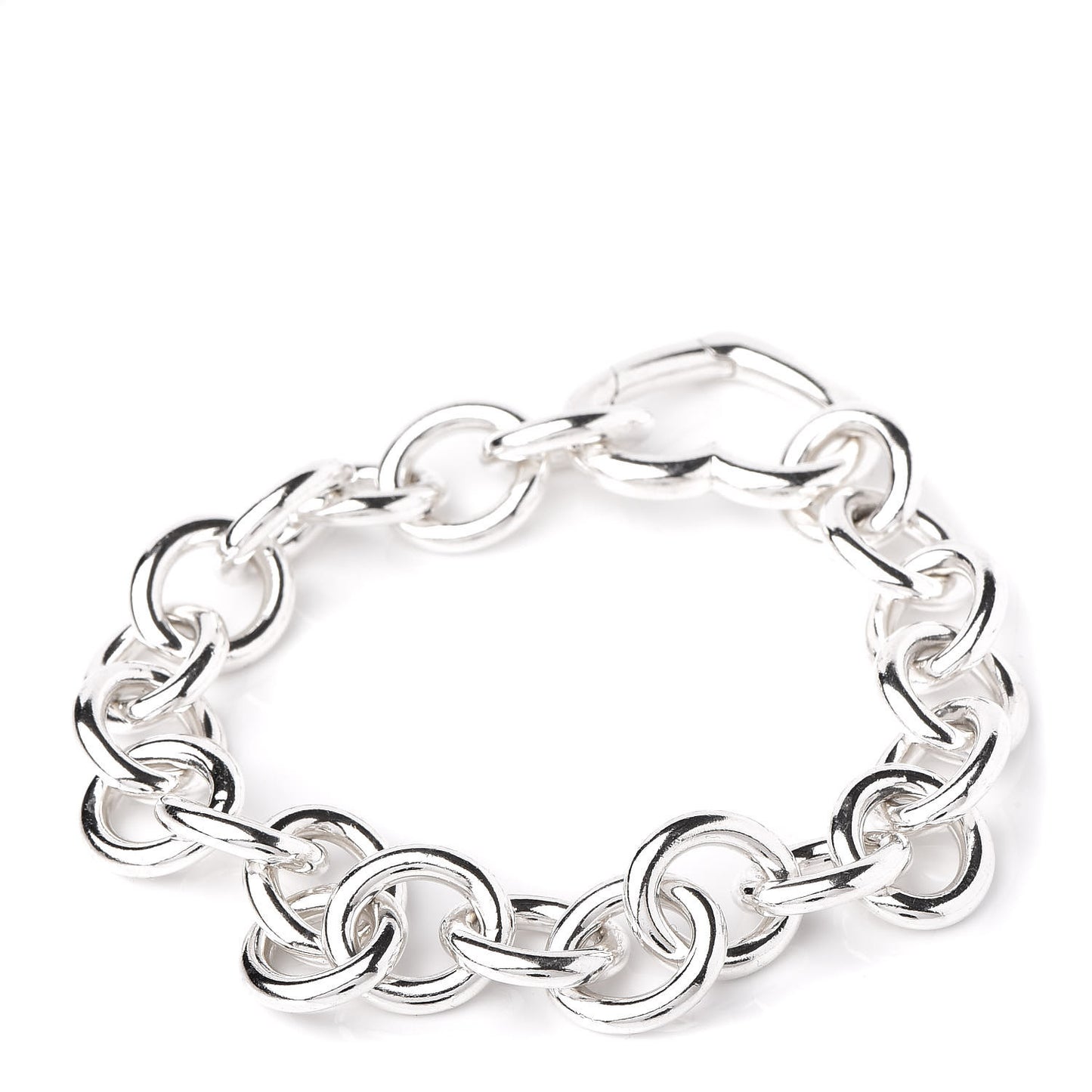 Sterling Silver Open Heart Clasp Bracelet