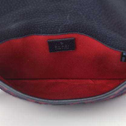Gucci Covered Wool GG Monogram Slim Belt Bag Navy Red 4 of 10