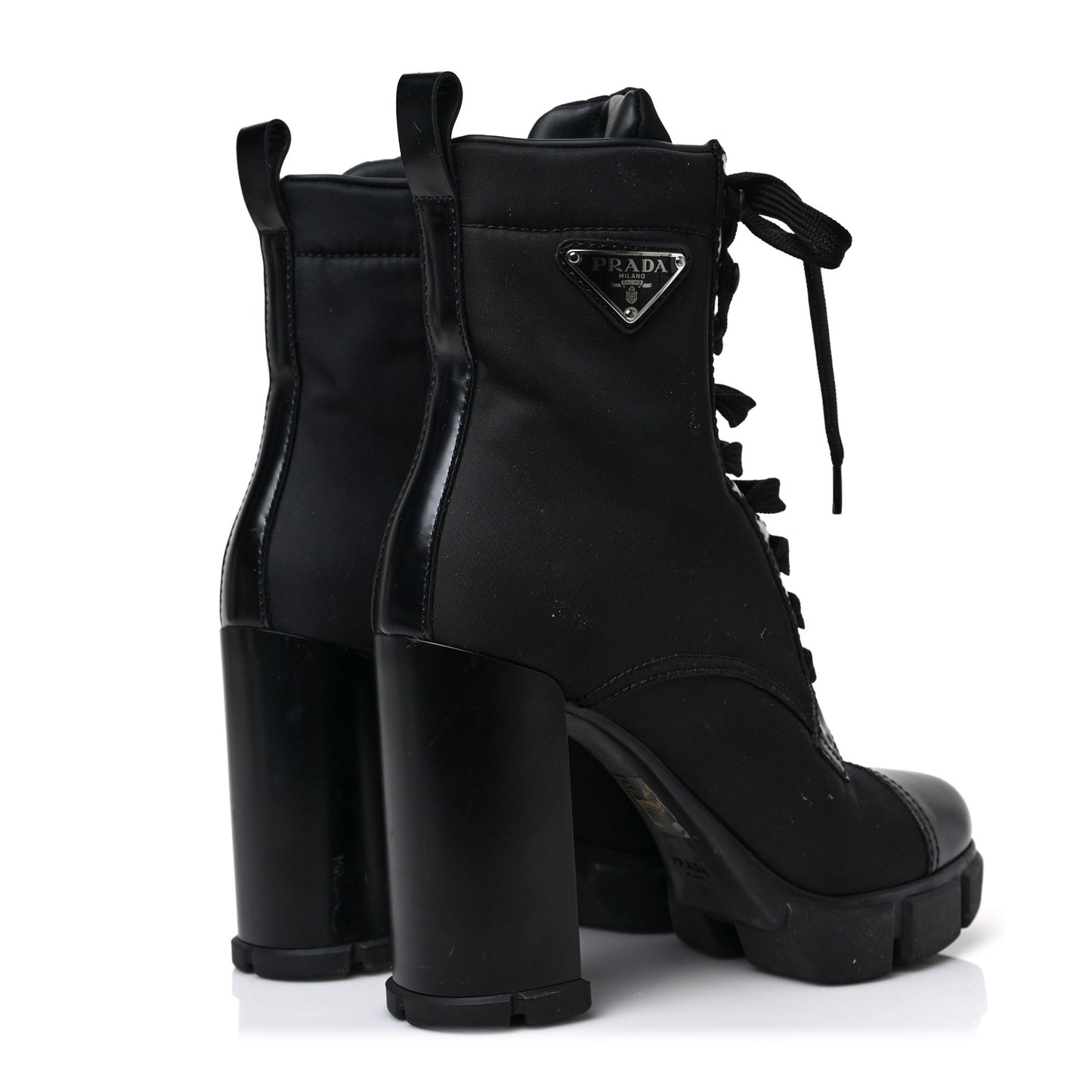 Spazzolato Re-Nylon Metal Triangle Logo 110mm Ankle Boots 38 Black