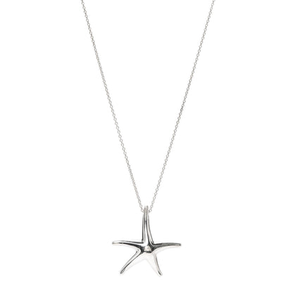 Tiffany Sterling Silver 28mm Elsa Peretti Starfish Pendant Necklace 1 of 5
