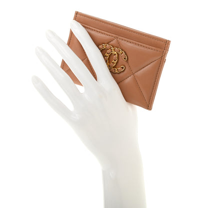 Chanel Lambskin Quilted Chanel 19 Card Holder Brown 2 of 8