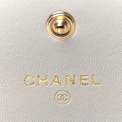 Chanel Lambskin Quilted Chanel 19 Flap Coin Purse With Chain Grey 6 of 10