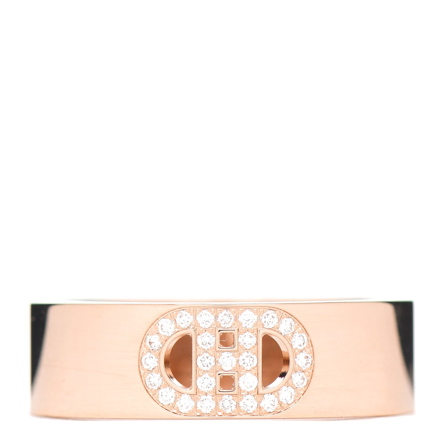 18K Rose Gold Diamond PM H D'Ancre Ring 51 5.75
