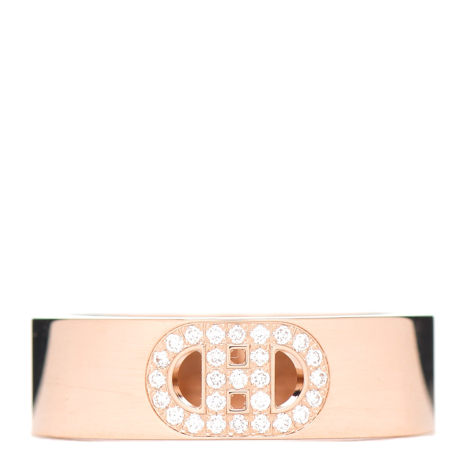 Hermes 18K Rose Gold Diamond PM H D'Ancre Ring 51 5.75 1 of 5