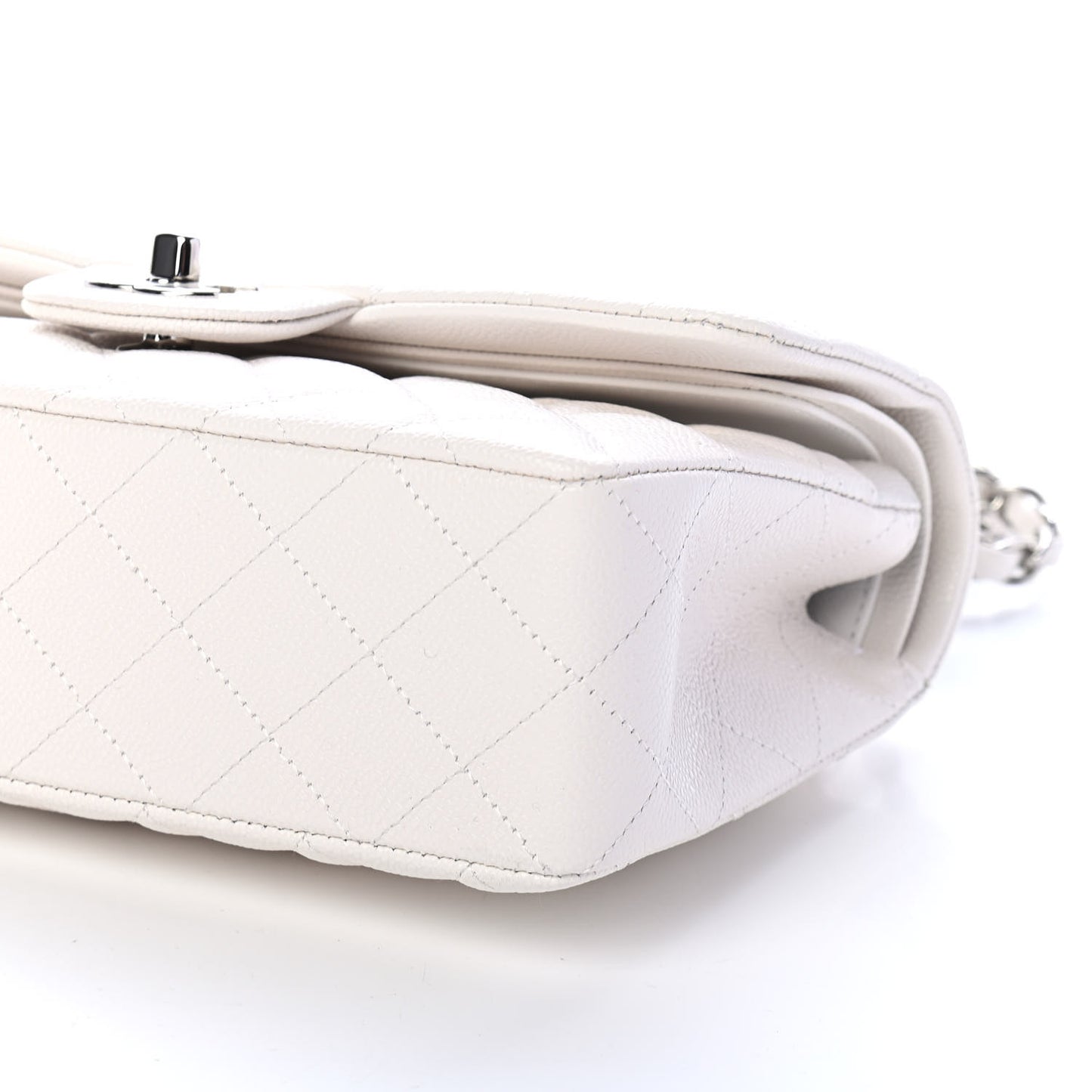 Caviar Quilted Small Double Flap White