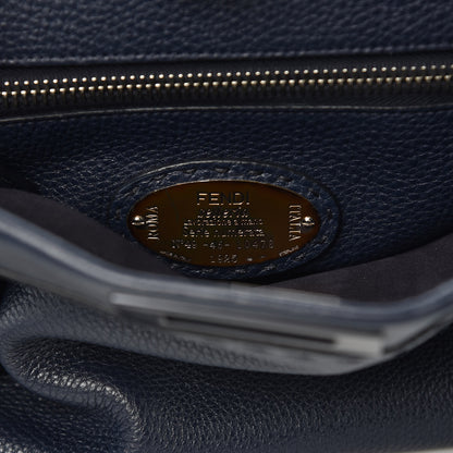 Fendi Cuoio Romano Selleria Medium Peekaboo Iconic Satchel Blue Notte 7 of 11