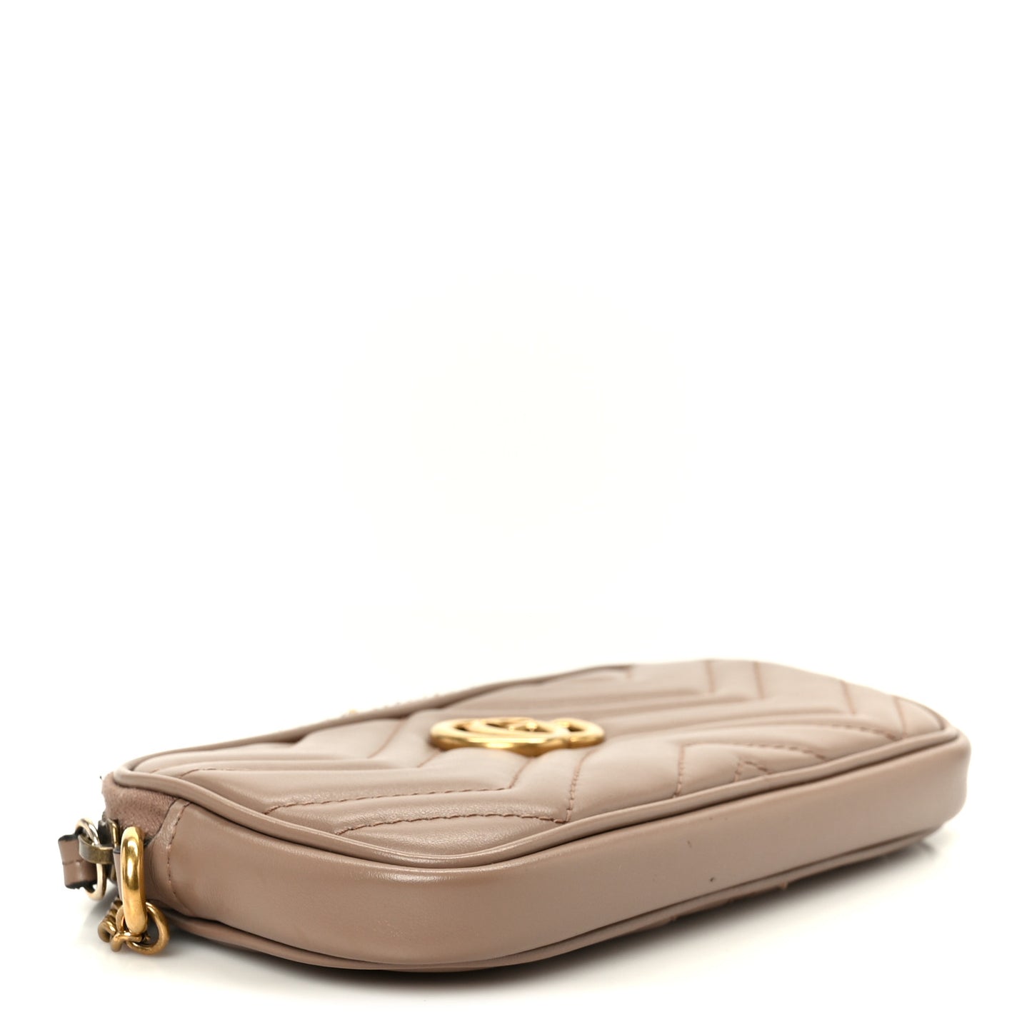 Calfskin Matelasse Mini GG Marmont Chain Crossbody Bag Porcelain Rose
