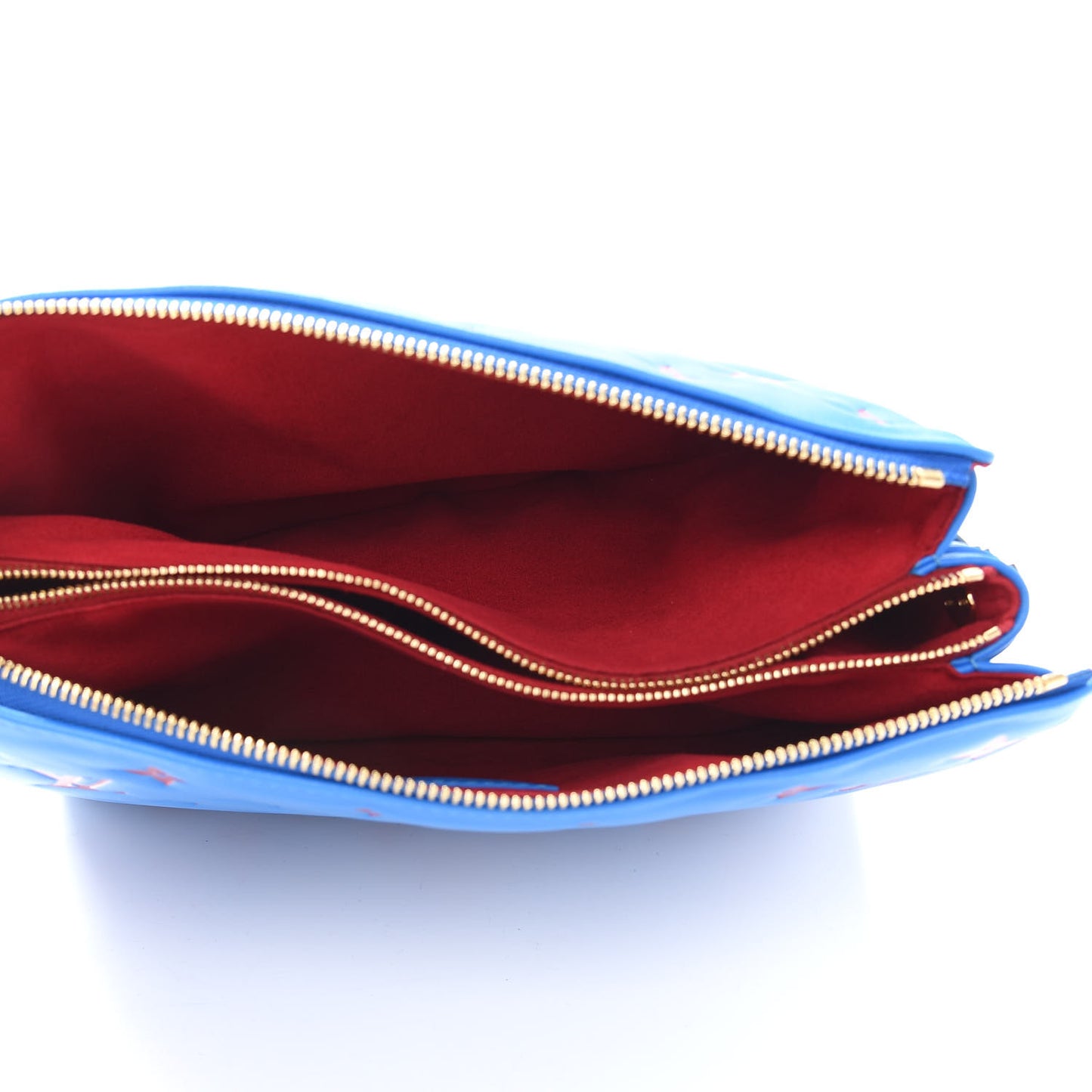 Lambskin Embossed Monogram Vuittamins Coussin PM Blue Red