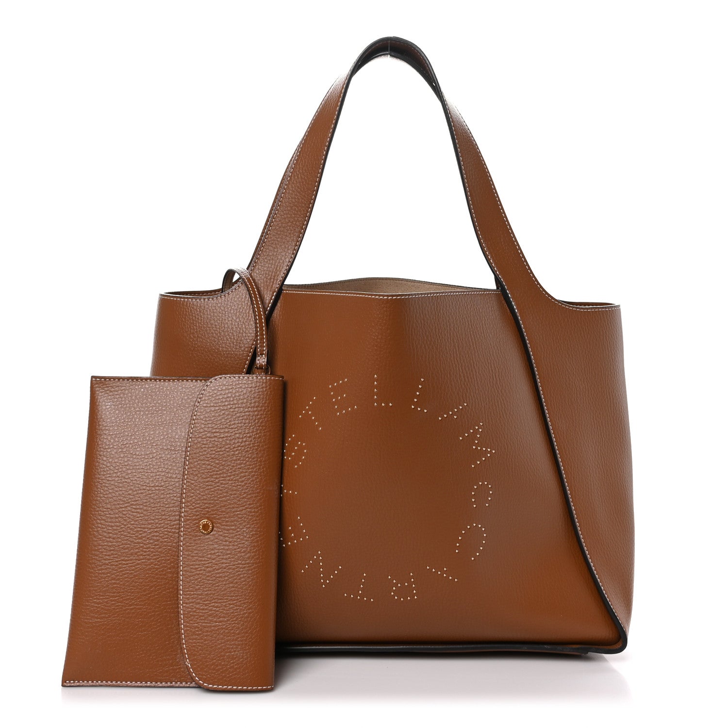 Stella McCartney Eco Alter Nappa East West Perforated Tote Brown 3 of 9