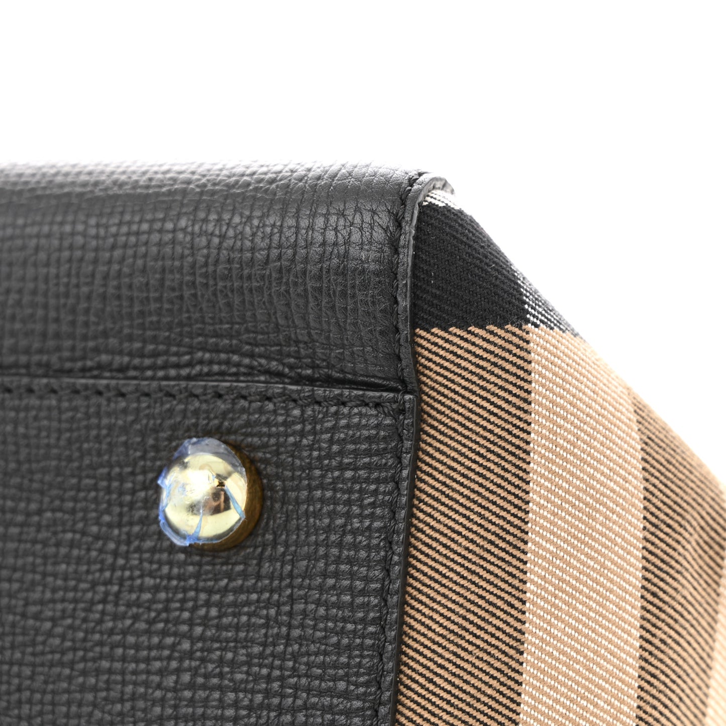 Grainy Calfskin House Check Small Canterbury Black