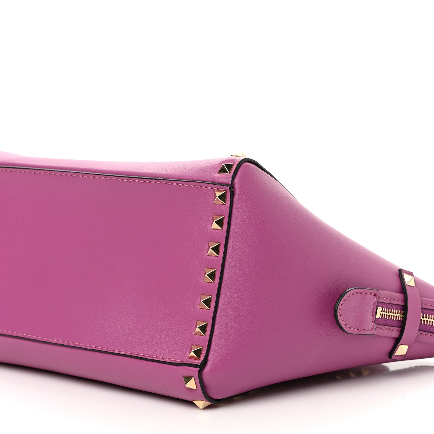 Valentino Garavani Vitello Small Rockstud Double Handle Tote Purple Violet 8 of 9