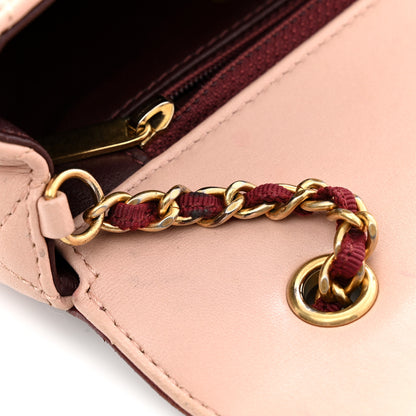 Chanel Lambskin Quilted Mini Two Tone Day Flap Pink Burgundy 14 of 15
