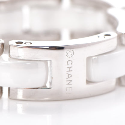 Chanel 18K White Gold Ceramic Medium Ultra Ring 8.5 White 4 of 6