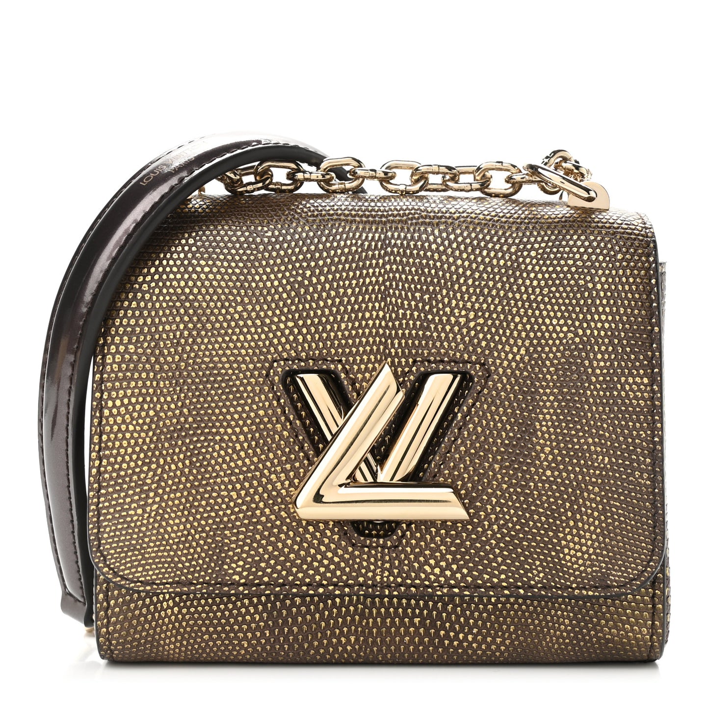 Lizard Twist Shoulder Bag Mini Gold