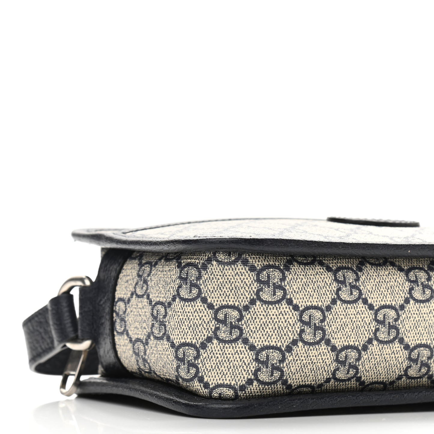 GG Supreme Monogram Textured Dollar Calfskin Mini Retro Interlocking G Shoulder Bag Beige Blue