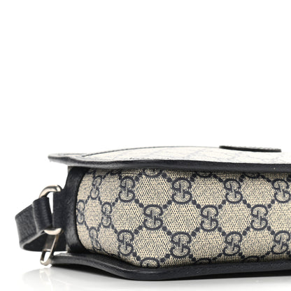 Gucci GG Supreme Monogram Textured Dollar Calfskin Mini Retro Interlocking G Shoulder Bag Beige Blue 7 of 8