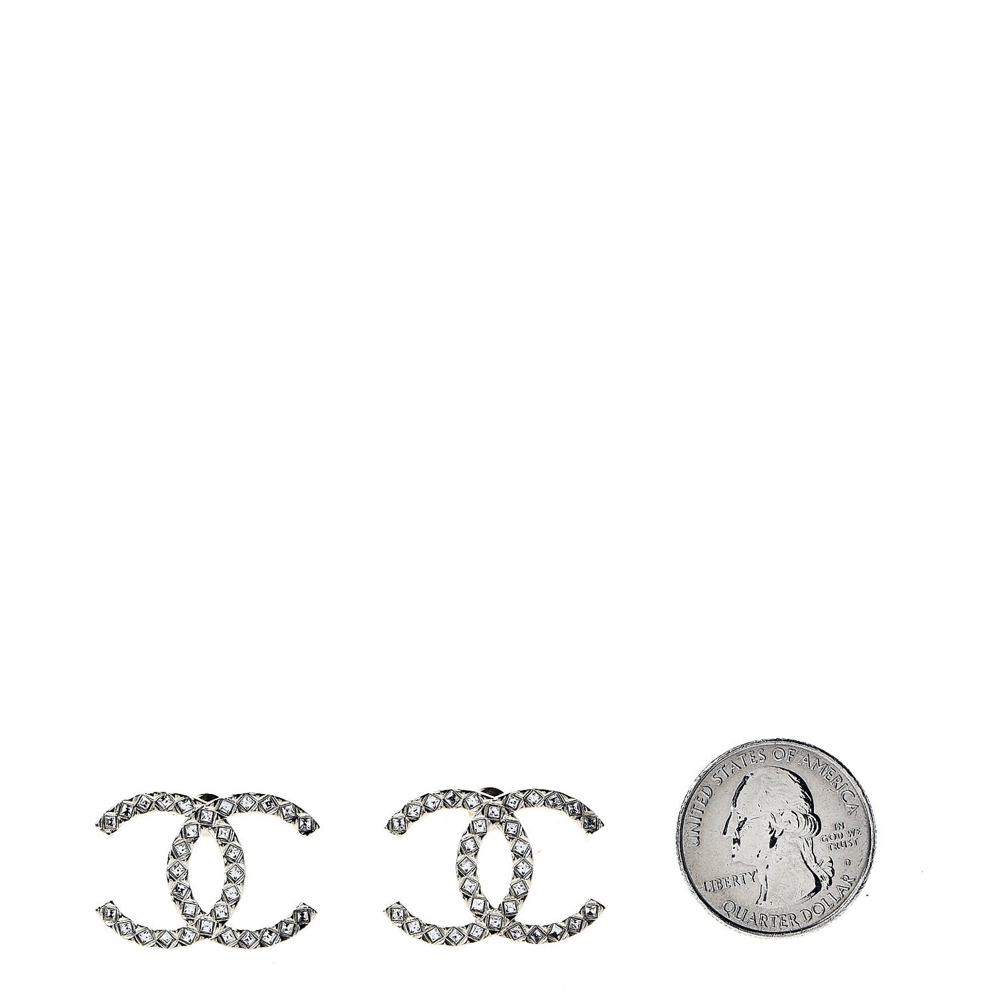 Crystal CC Large Stud Earrings Gold