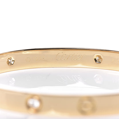 Cartier 18K Yellow Gold 6 Diamond LOVE Bracelet 17 4 of 8