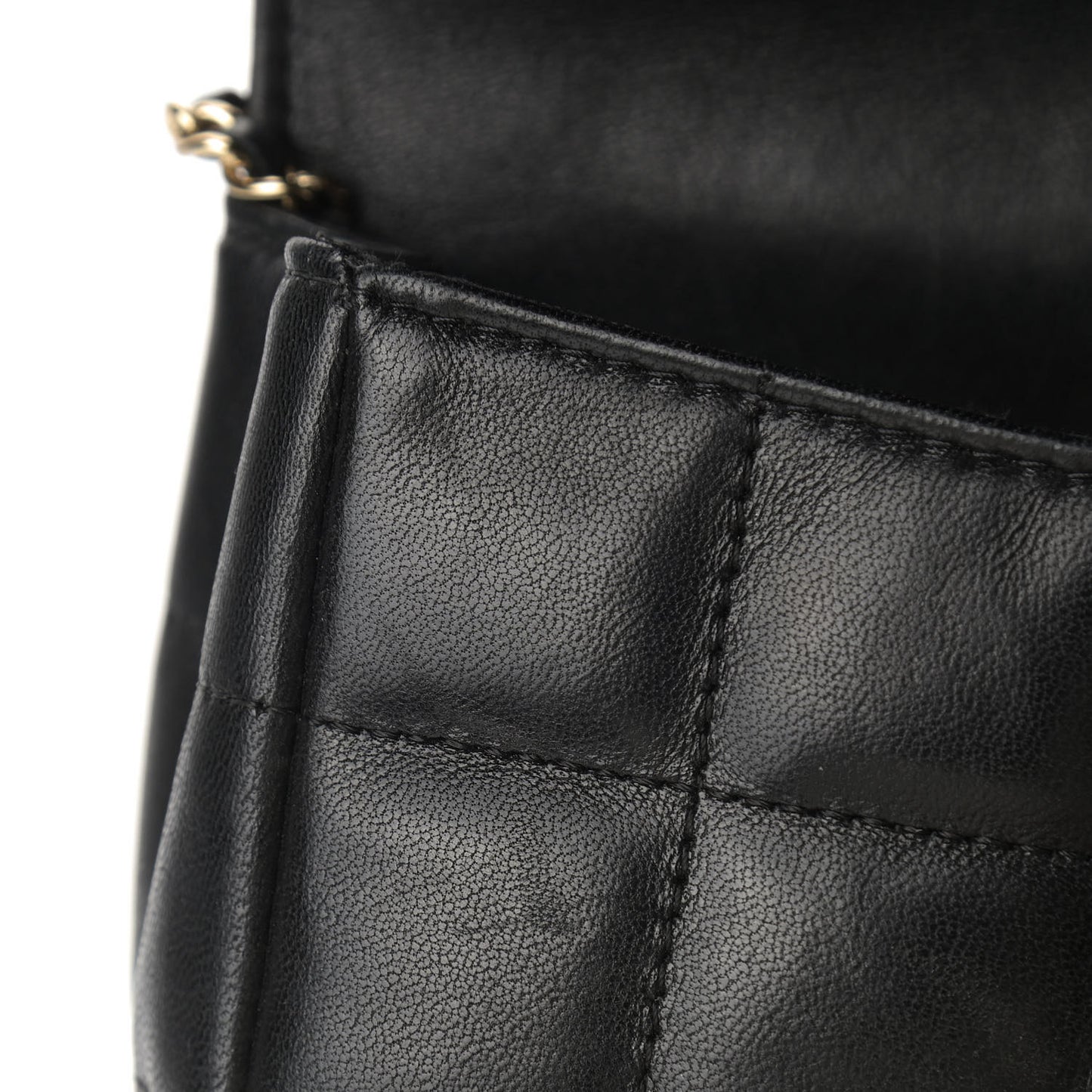 Lambskin Quilted Mini Chocolate Bar Flap Black