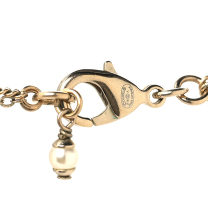 Chanel Crystal Pearl CC Drop Necklace Silver 4 of 4