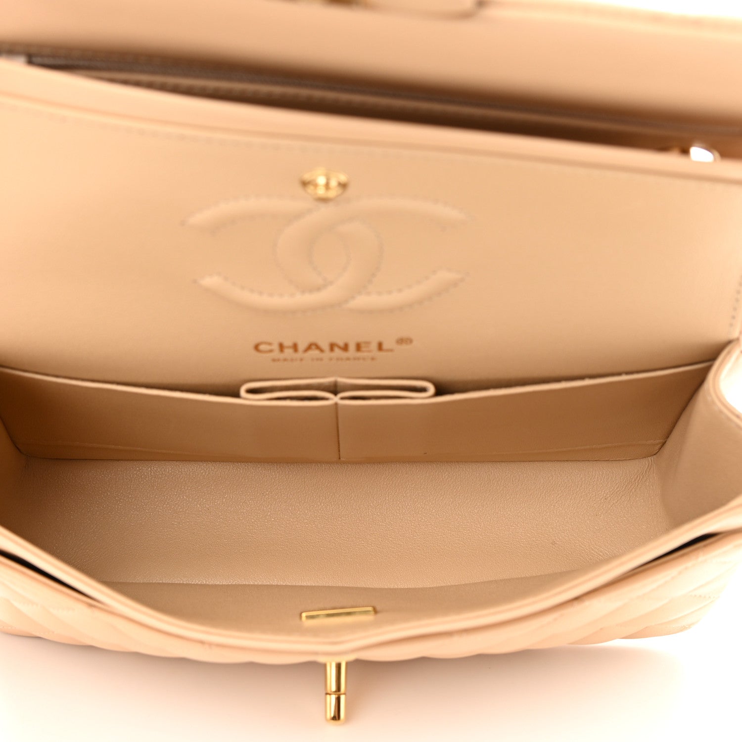 Chanel Lambskin Quilted Small Double Flap Beige 4 of 14