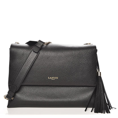 Lanvin Grained Calfskin Medium Sugar Flap Shoulder Bag Black 1 of 9