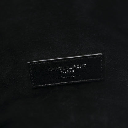 Saint Laurent Calfskin Crocodile Embossed Large Souple Sac De Jour Black 7 of 10