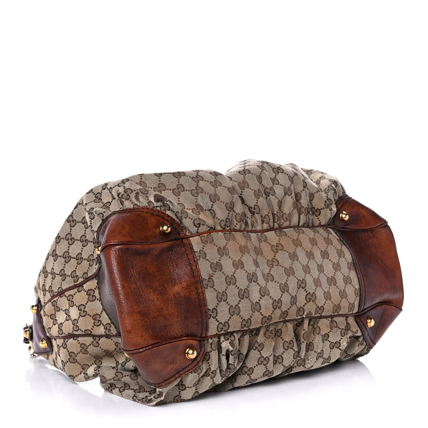 Monogram Studded Tote Dark Brown