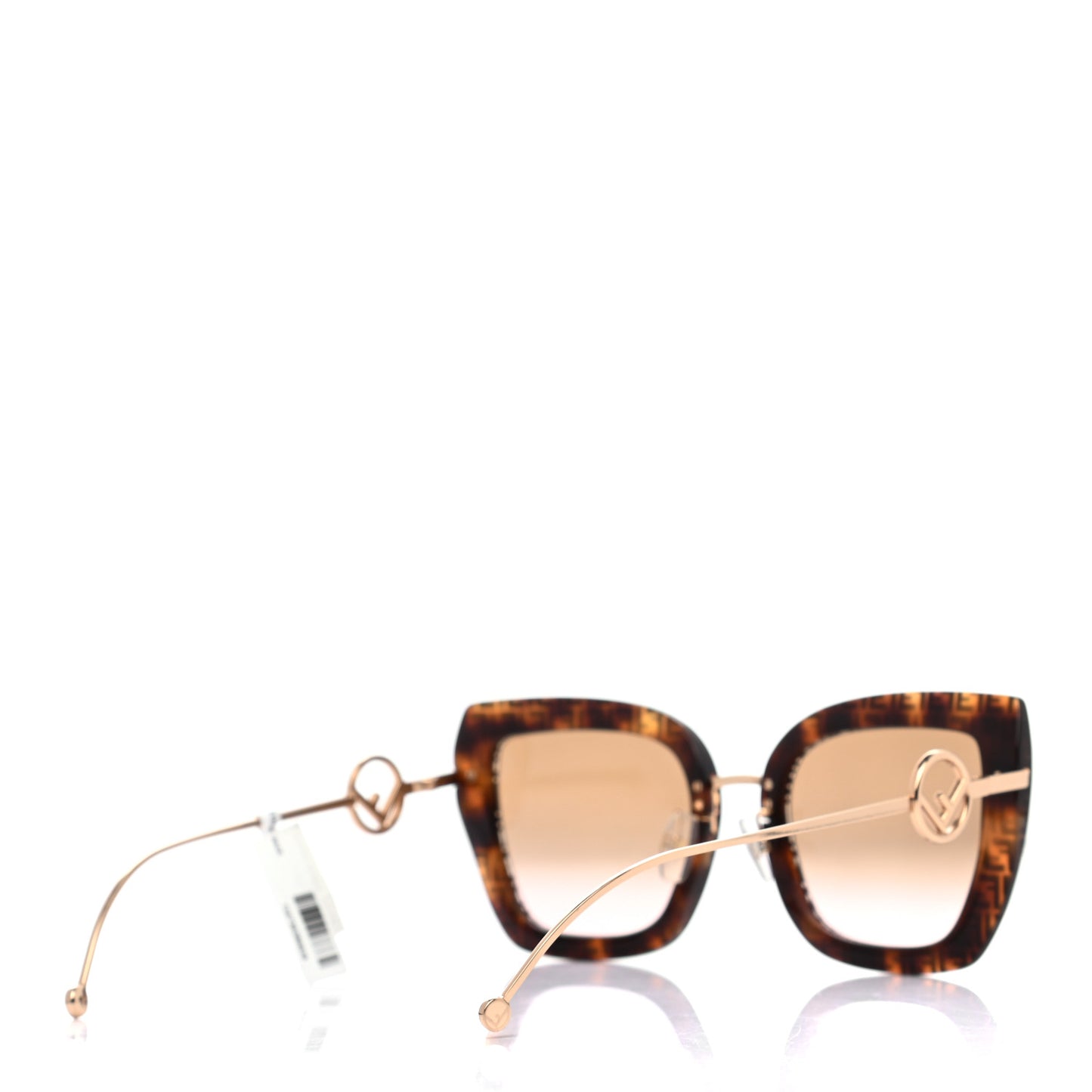 Acetate Metal F is Fendi FF Square Cat Eye Sunglasses FF 0424/F/S Havana