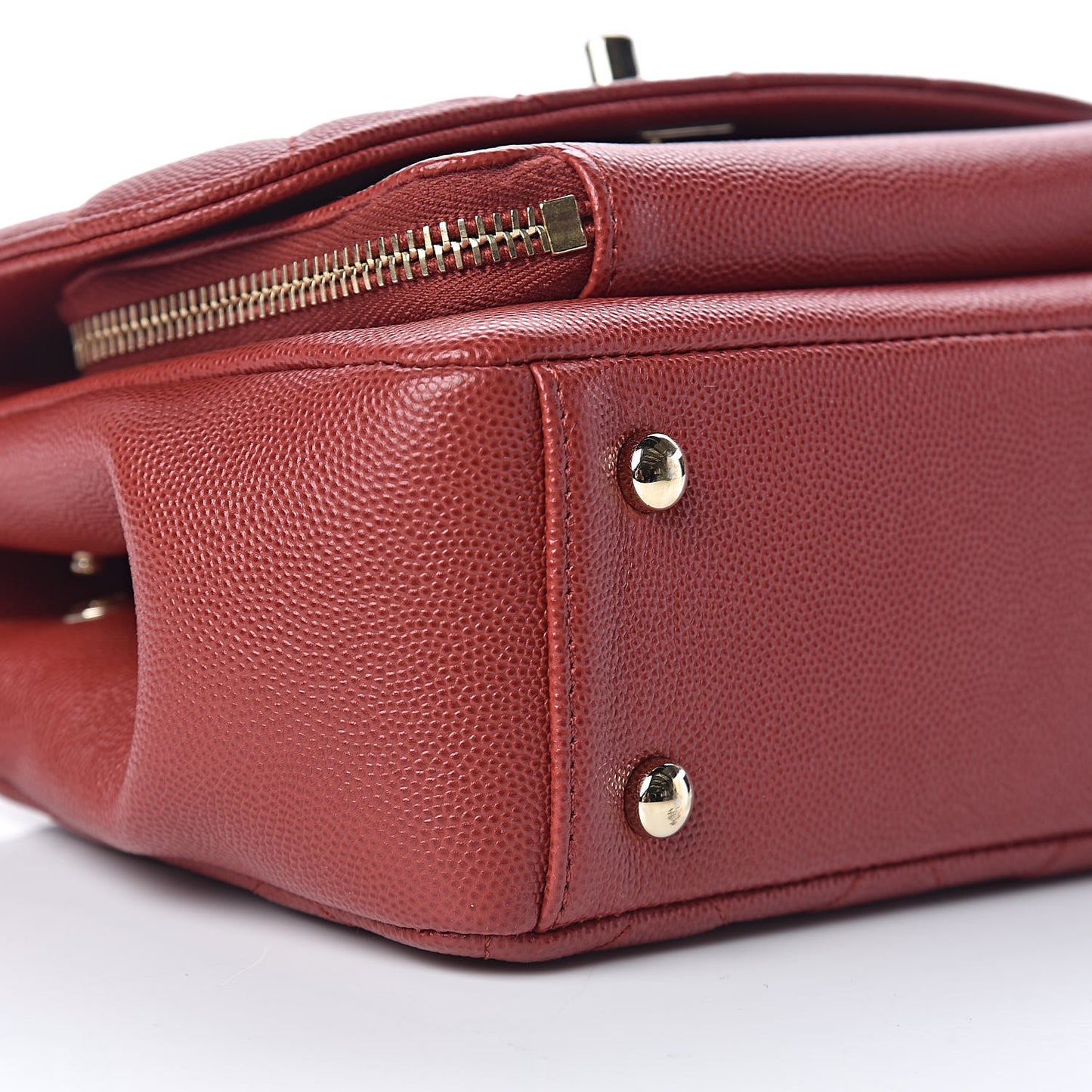 Caviar Quilted Mini Business Affinity Flap Dark Red