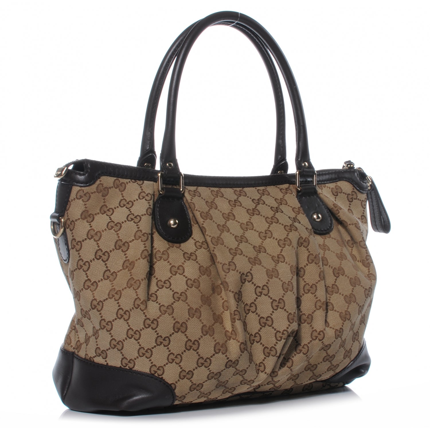 Gucci Monogram Large Sukey Top Handle Bag Beige Dark Brown 3 of 7