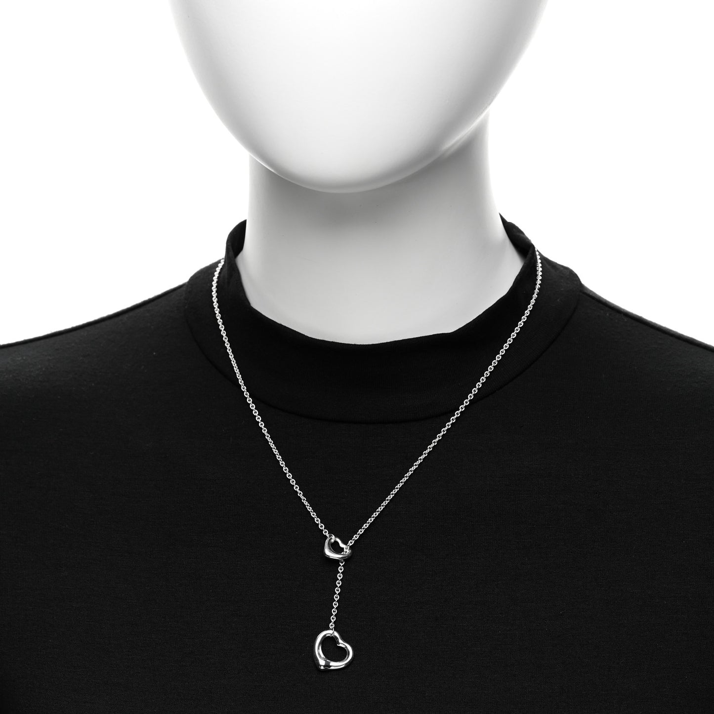 Sterling Silver Elsa Peretti Open Heart Lariat Necklace