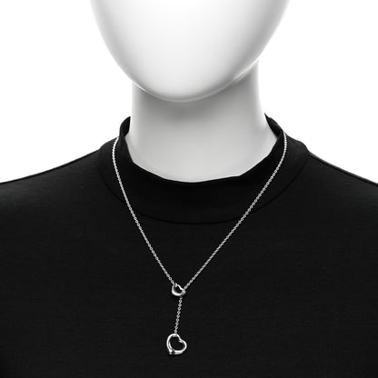 Tiffany Sterling Silver Elsa Peretti Open Heart Lariat Necklace 2 of 6