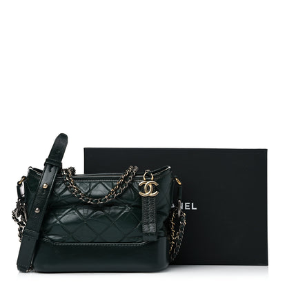 Chanel Aged Calfskin Quilted Small Gabrielle Hobo Dark Green 22 of 22