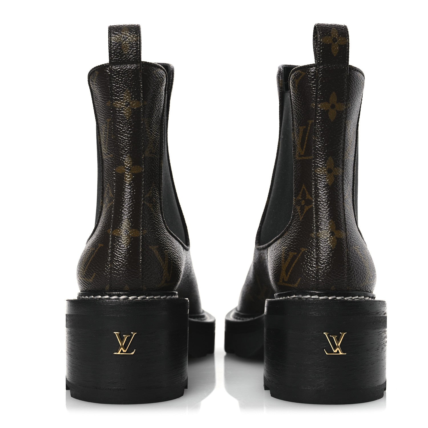 Louis Vuitton Patent Monogram LV Beaubourg Ankle Boots 37.5 Black 6 of 10