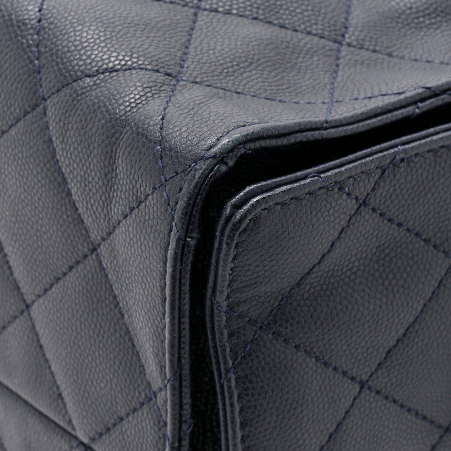 Caviar Quilted Medium Chanel 25 Handbag Dark Navy
