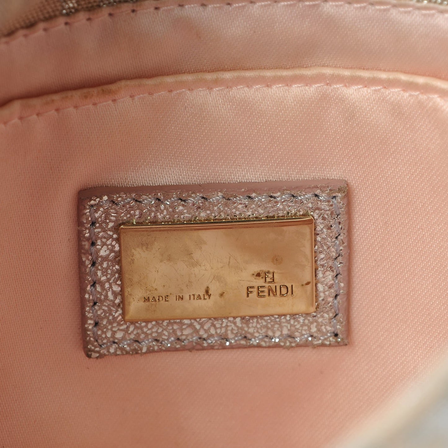 Metallic Jacquard Zucchino Suede Mini Mama Baguette Cipria Argento Grigio