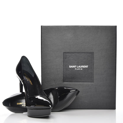 Saint Laurent Patent Calfskin Janis 105 Pumps 37.5 Nero Black 10 of 10
