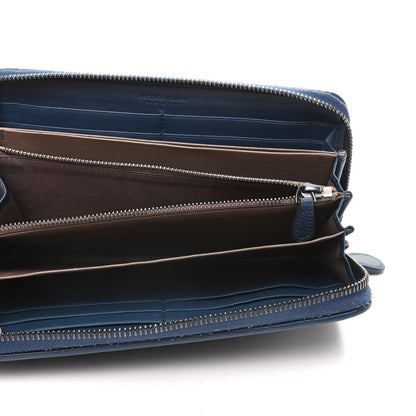 Bottega Veneta Nappa Intrecciato Zip Around Wallet Blue 5 of 8