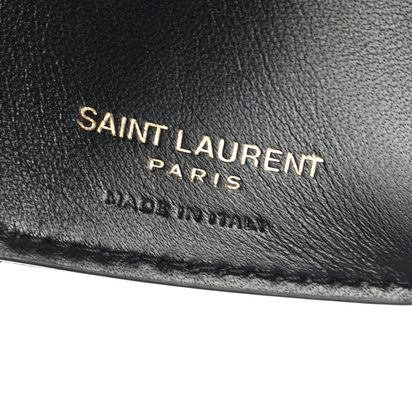 Grain De Poudre Matelasse Chevron Monogram Compact Tri Fold Pocket Wallet Black