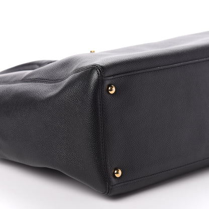 Chanel Calfskin Cerf Executive Shopper Tote Black 10 of 10