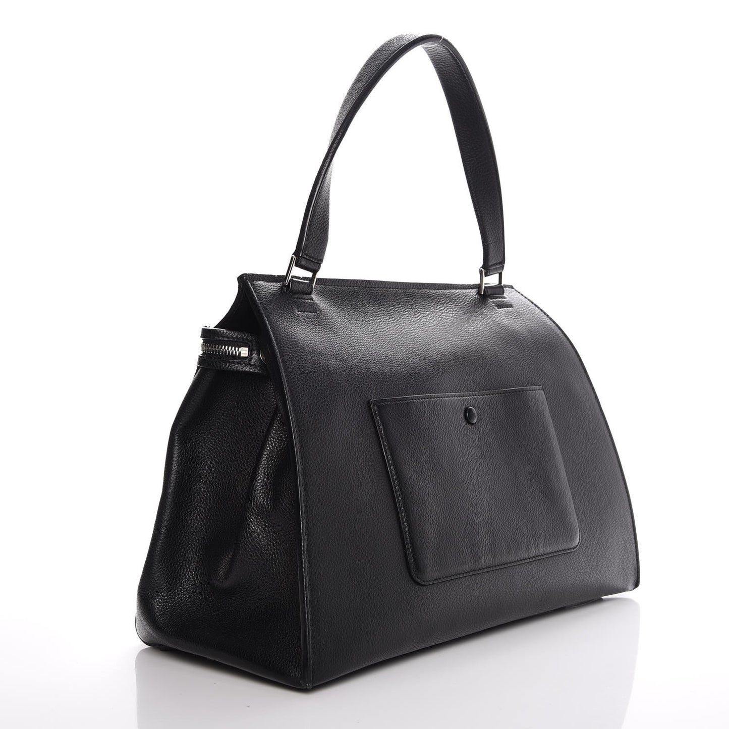 Supple Calfskin Medium Edge Shoulder Bag Black