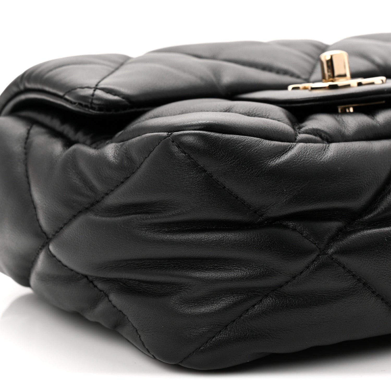 Chanel Calfskin Quilted Mini Square Bubbly Flap Black 9 of 11