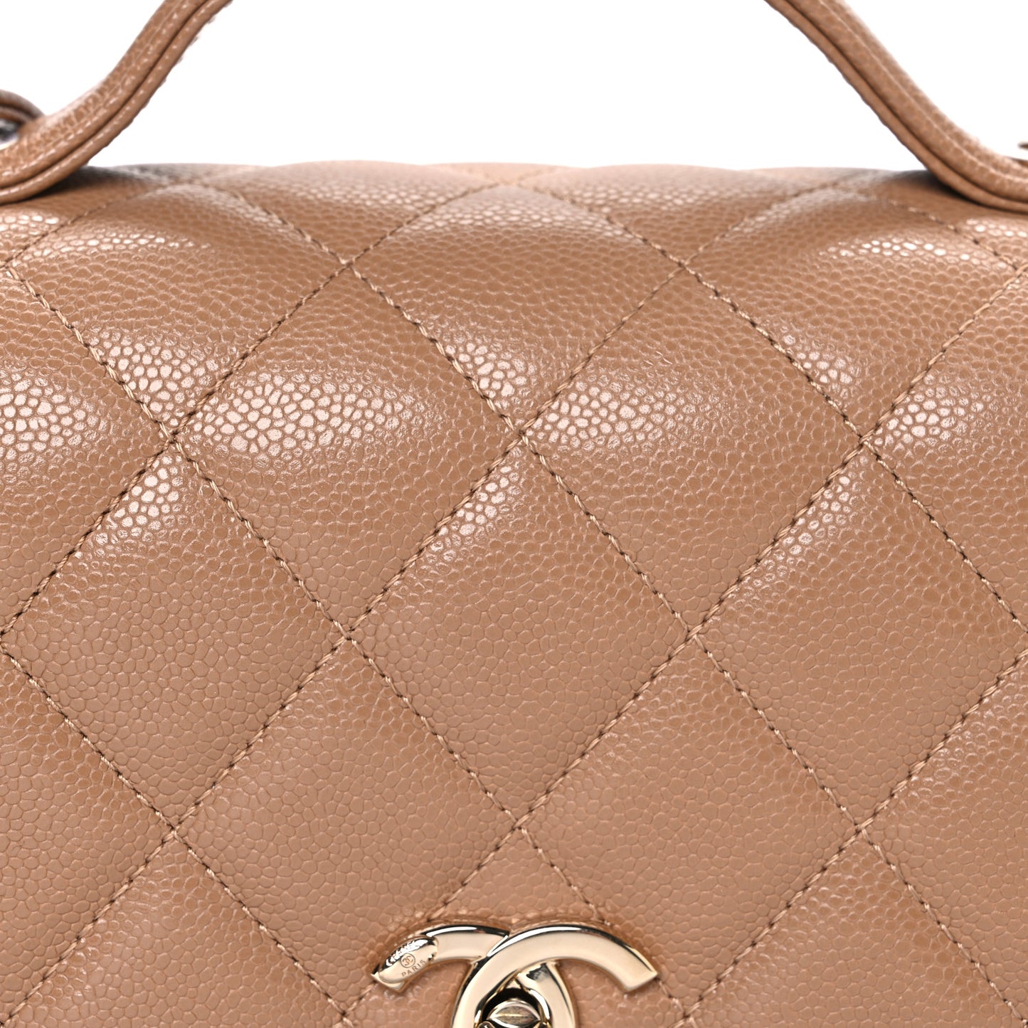 Caviar Quilted Medium Business Affinity Flap Beige