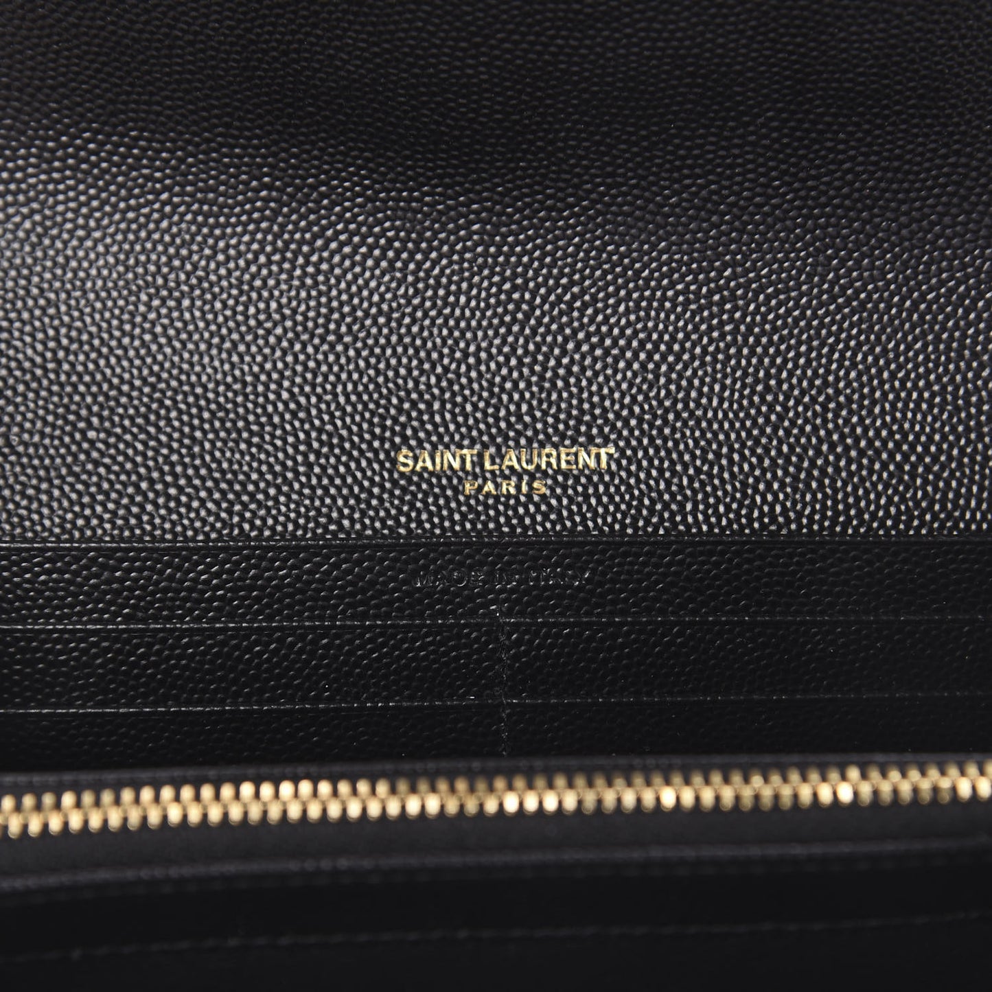 Grain De Poudre Matelasse Chevron Monogram Flap Wallet Black