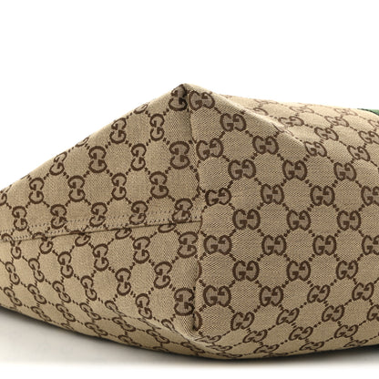 Gucci GG Monogram Web Large Giglio Tote Beige Brown 9 of 10