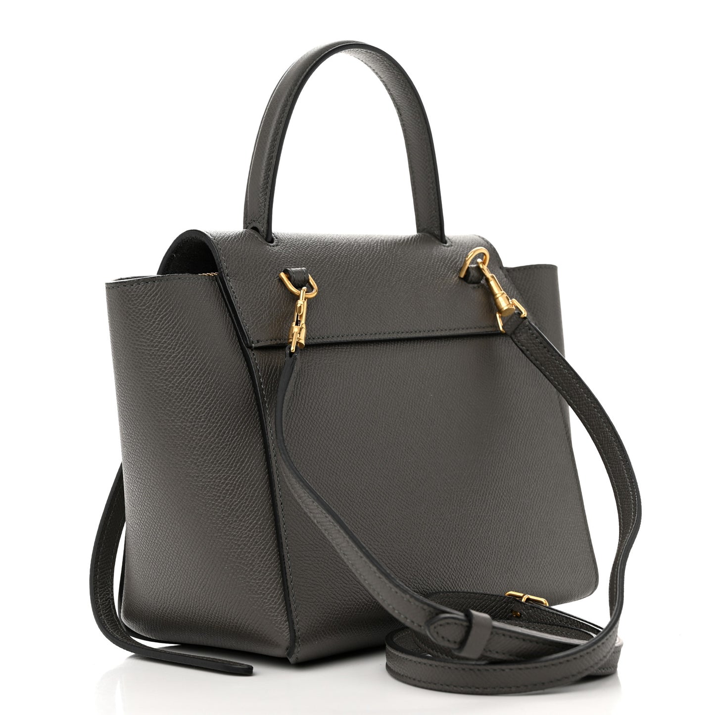 Grained Calfskin Nano Belt Bag Grey