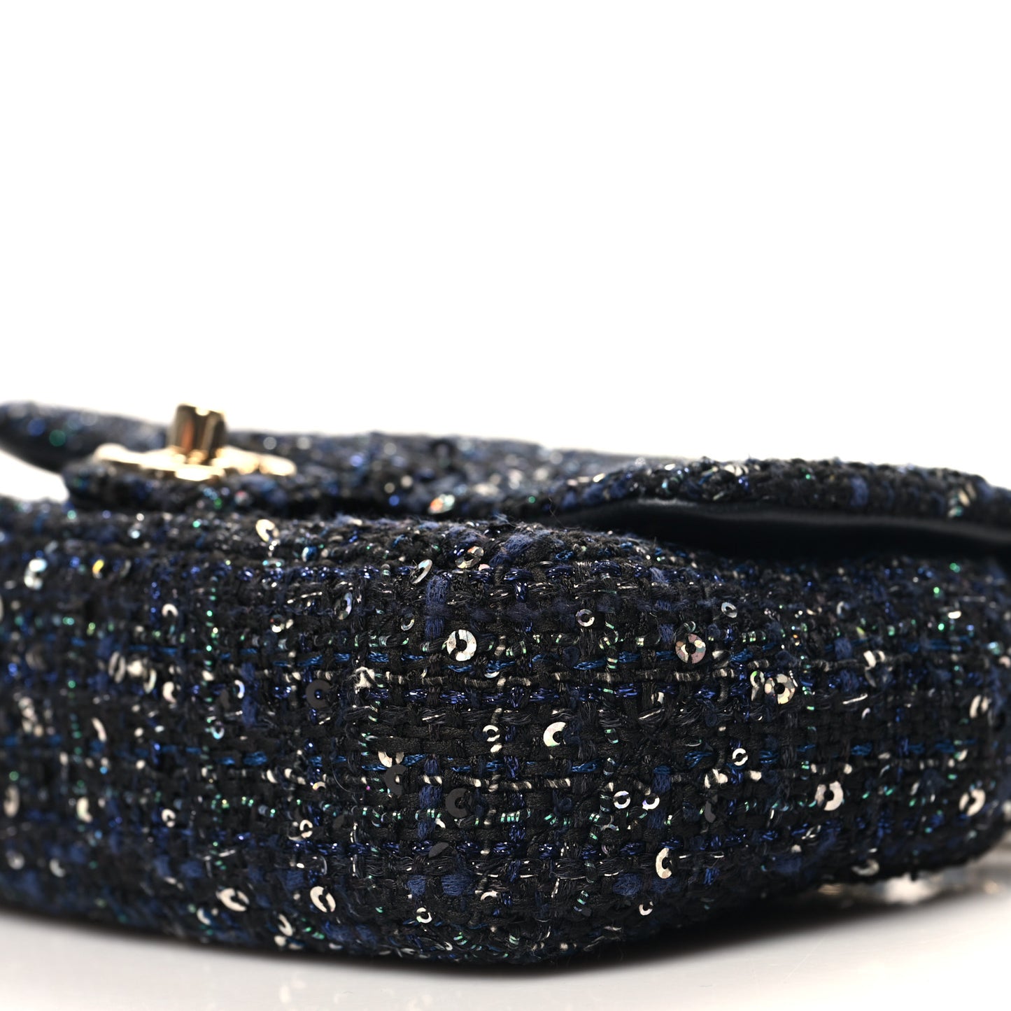 Tweed Mini Pearl Handle Flap Black Ecru