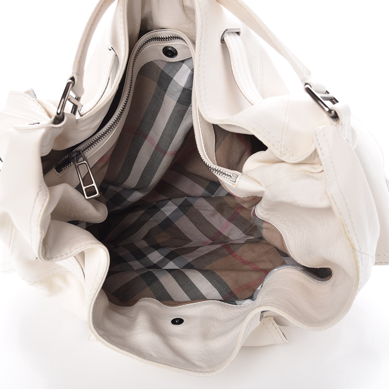 Burberry Calfskin Pocket Shoulder Bag White 5 of 6