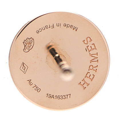 Hermes 18K Rose Gold TPM Ex-Libris Stud Earrings 4 of 5